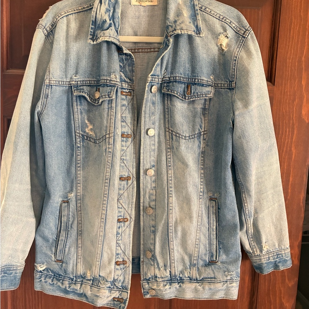 Madewell Light Blue Distressed Denim Jacket